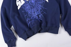 Sp5der Varsity Web Crewneck Sweatshirt Navy