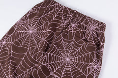 Sp5der AOP Sweatpants Brown