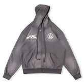 Hellstar HS Logo Zip Up Hoodie Grey