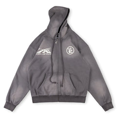 Hellstar HS Logo Zip Up Hoodie Black