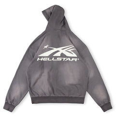 Hellstar HS Logo Zip Up Hoodie Grey