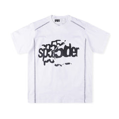 Sp5der Contrast Stitch Slub Tee
