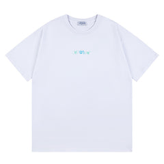 OFF WHITE Blue Arrow logo back T-Shirts