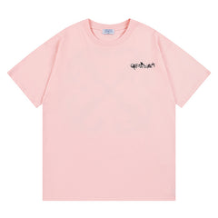 OFF WHITE logo-print Pink T-shirt