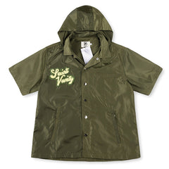 SAINT VANITY Embroidered Sporty Zipper Short-sleeved Jacket