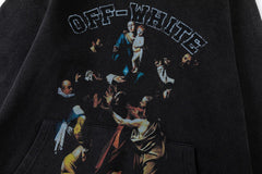 Off-White Graphic-Print Cotton Hoodie