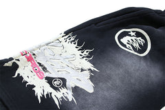Hellstar Classic Letter Avatar Washed Shorts