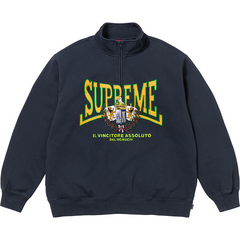 Supreme Crest Applique Half Zip Sweatshirts