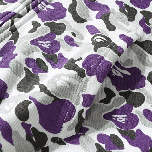 BAPE Purple Camo Shark Zipper Double Hoodie