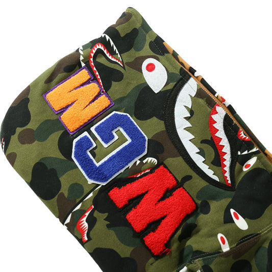 BAPE Colorblock Camo Shark Zipper Hoodie