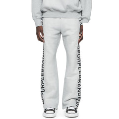 Purple Brand Wordmark Repeat Flare Grey Pants