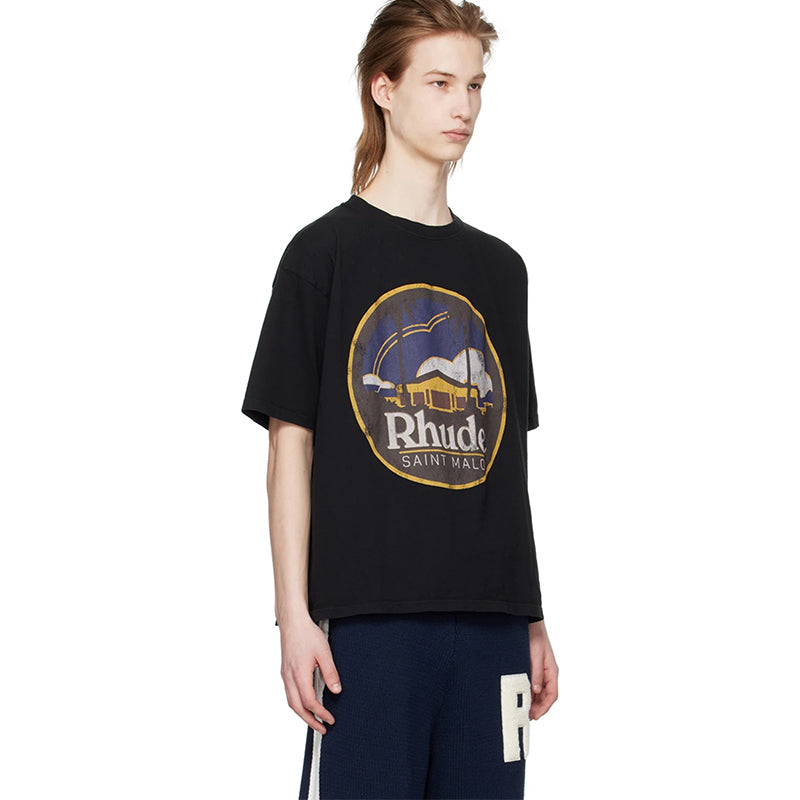 RHUDE Saint Malo Castle Print T-Shirts