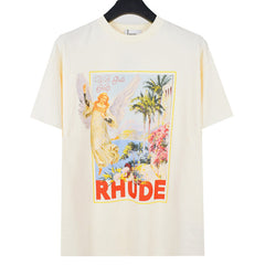 Rhude 23ss Lucky Angel Landscape Print T-Shirt