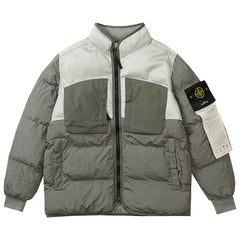 STONE ISLAND Multi-element patchwork down jacket