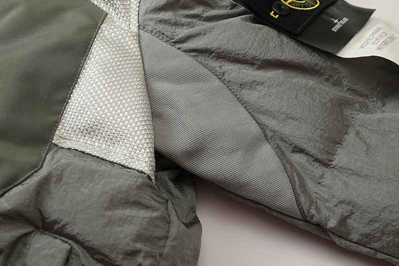 STONE ISLAND Multi-element patchwork down jacket