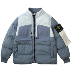 STONE ISLAND Multi-element patchwork down jacket