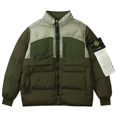 STONE ISLAND Multi-element patchwork down jacket