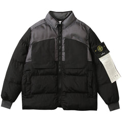 STONE ISLAND Multi-element patchwork down jacket