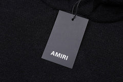 AMIRI Cotton V-Neck Bones Cardigan Sweater Black