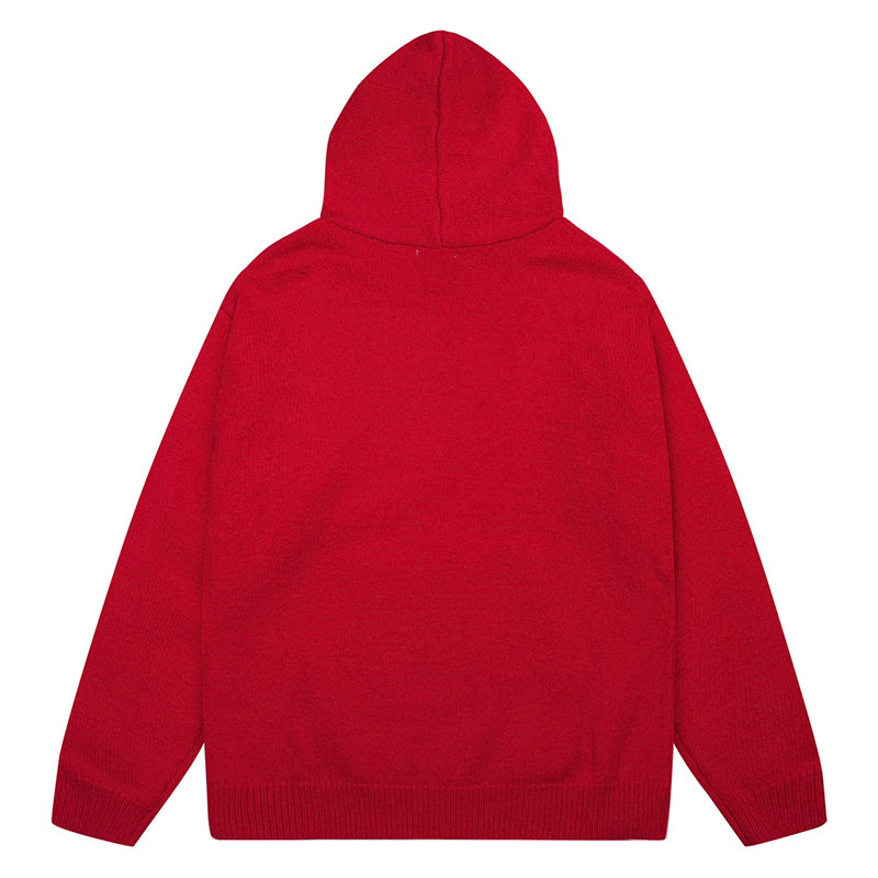 AMIRI Red Core Knitted Sweater Hoodie