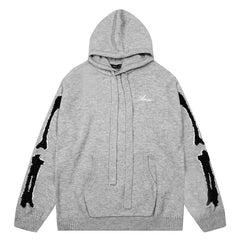 AMIRI Grey Core Knitted Sweater Hoodie