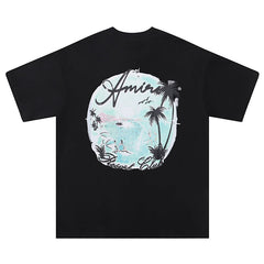 AMIRl Paradise Airbrush Cotton T-Shirt