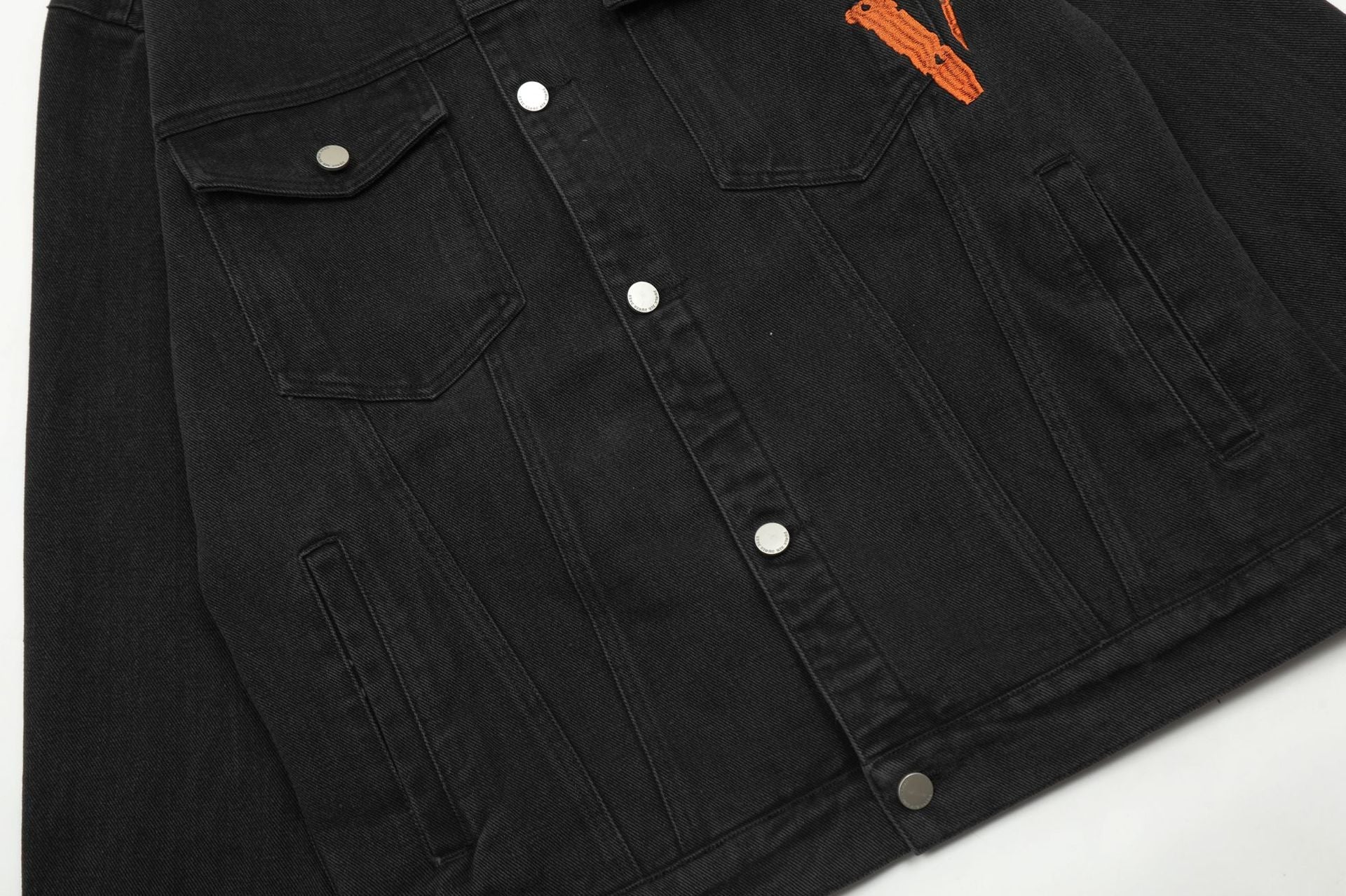 VLONE embroidered letter denim jacket