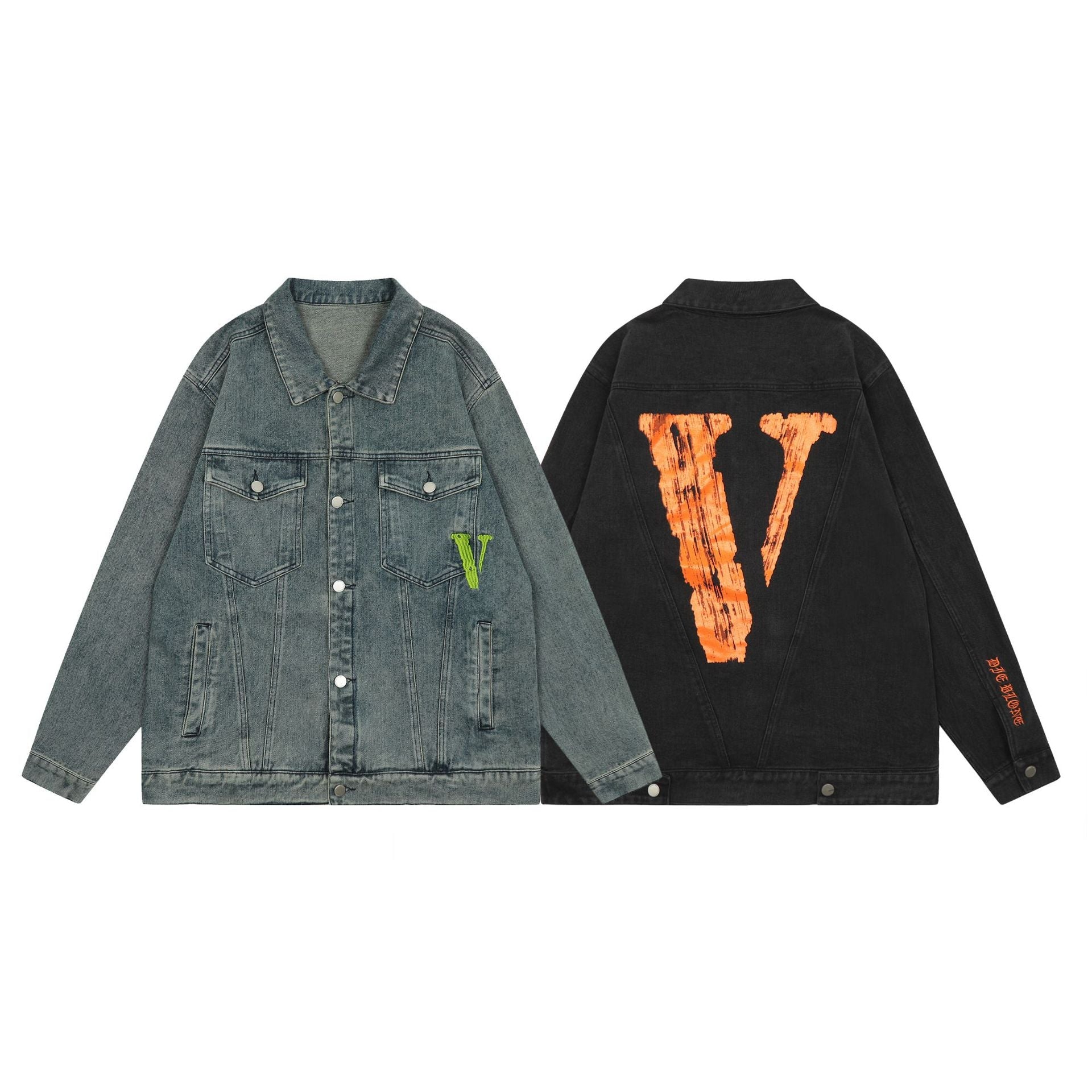 VLONE embroidered letter denim jacket