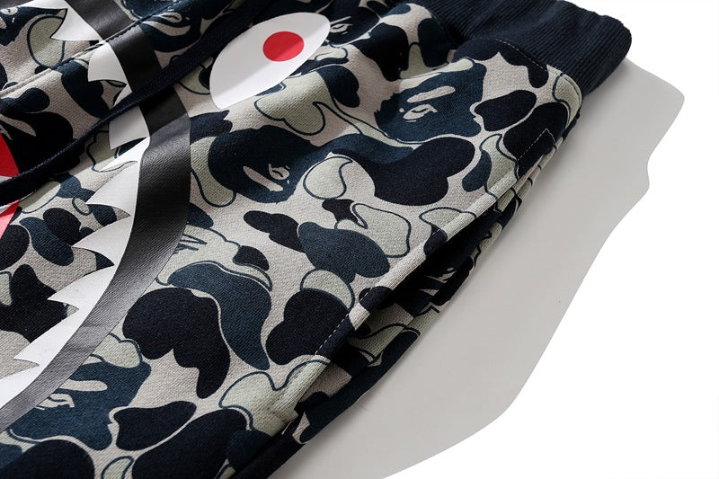 BAPE Camouflage shark head print pants