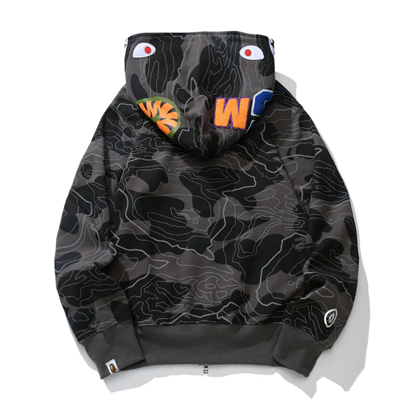 BAPE Color Camo Shark Hoodies