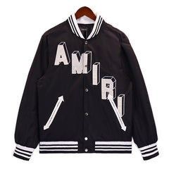 AMIRI Logo-Embroidered Appliquéd Satin-Twill Bomber Jacket