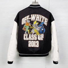 OFF WHITE Logic Patch varsity jacket