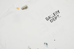 Gallery Dept. Paint-Splattered Logo-Print Cotton-Jersey T-Shirt