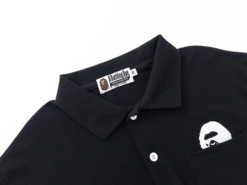 BAPE A BATHING Ape Head Logo Polo T-Shirt