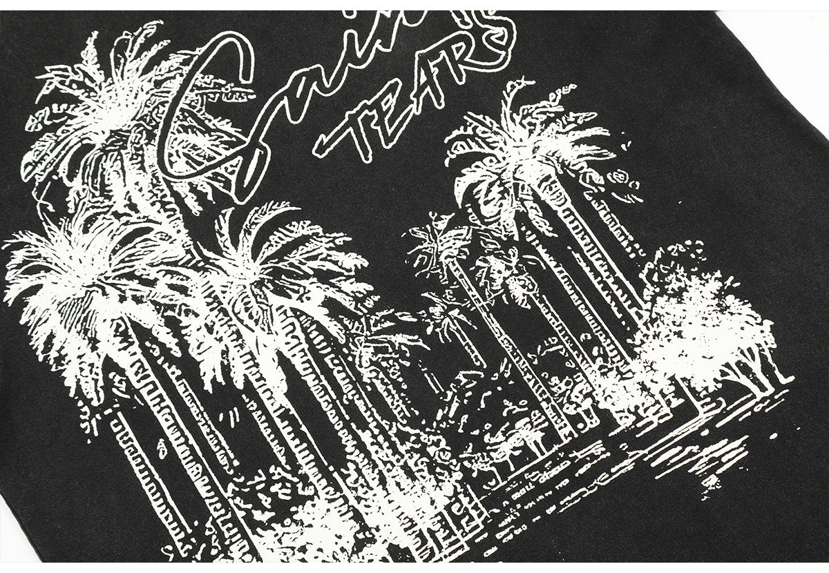 SAINT MICHAEL Vintage Coconut Tree Printing T-Shirts