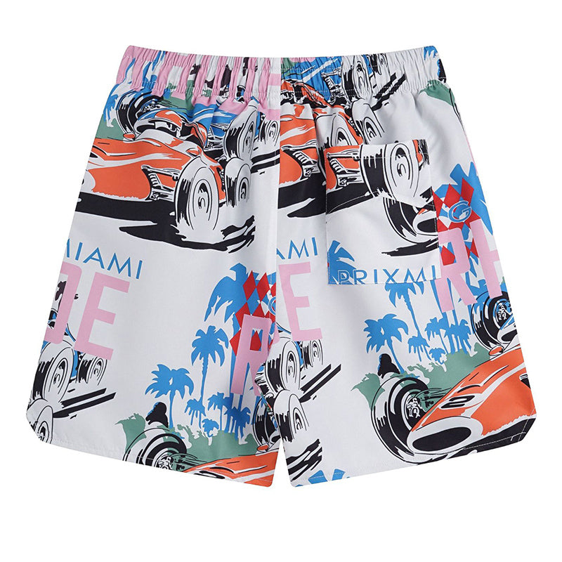 RHUDE X WEBSTER MIAMI RACING LINEN GRAND PRIX BUTTON UP Shorts