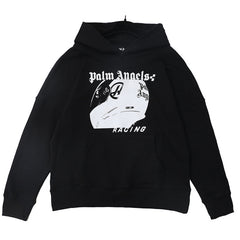 Palm Angels Racing Helmet Print Hoodie