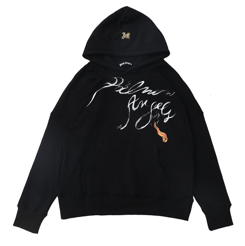 Palm Angels Foggy Logo-print Cotton-jersey Hoodie