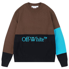 OFF-WHITE Color Block Logo Knit Sweater