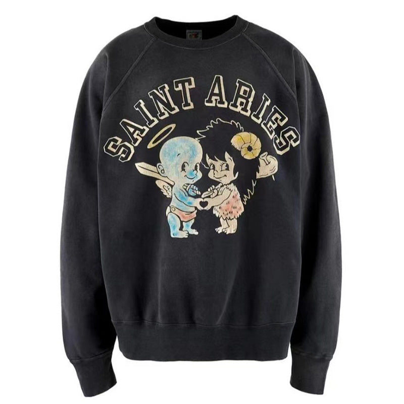 SAINT MICHAEL Logo-Print Cotton Sweatshirt