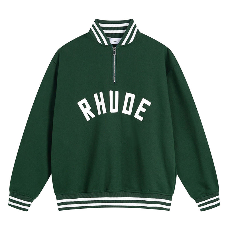 RHUDE Stand Collar Half Zip Sweatshirt