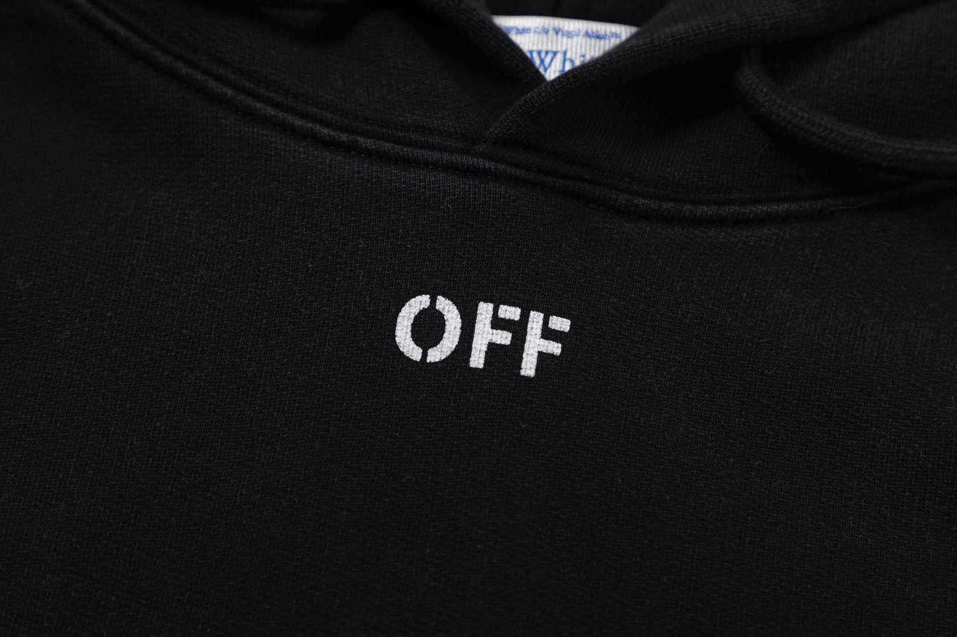 Off White Logo Drawstring Hoodie