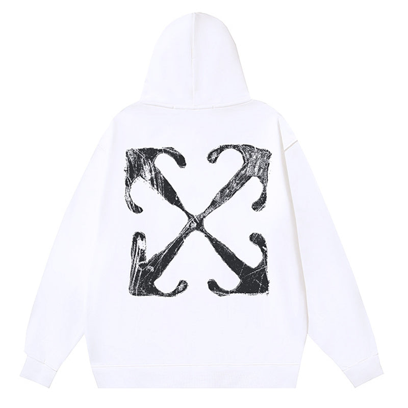 Off White Logo Drawstring Hoodie