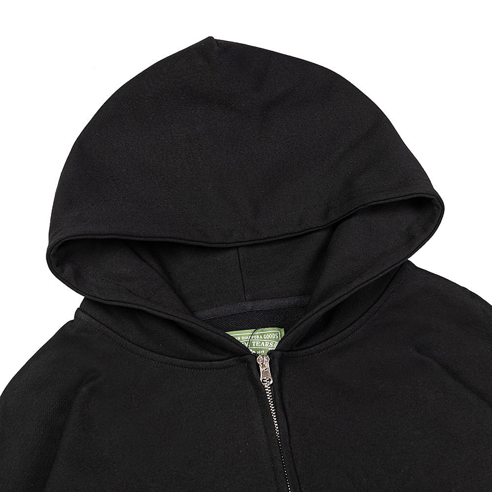 DENIM TEARS Spring Gardens Zip Hoodie Black