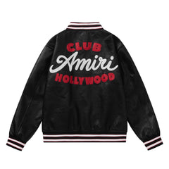 AMlRl Club Leather Varsity Jacket