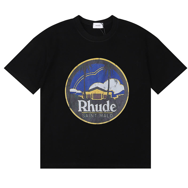 RHUDE Saint Malo Castle Print T-Shirts