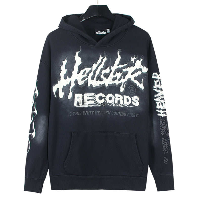 Hellstar Records Tie Dye Hoodie Black