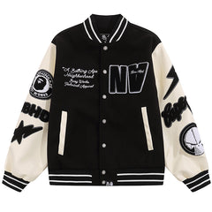 BAPE Leather Long Sleeve Baseball Jacket