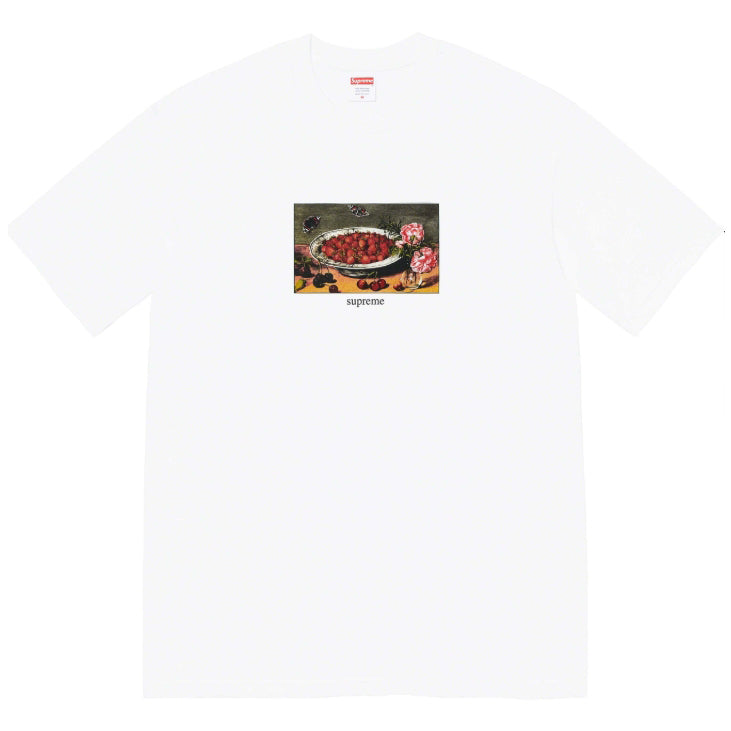 Supreme Strawberry Fruit Plate Print T-Shirt