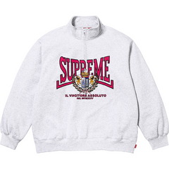 Supreme Crest Applique Half Zip Sweatshirts